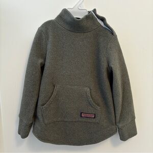 Vineyard Vines Toddler Girl's Funnel Neck Curved Hem Fleece Top Gray Size 3T